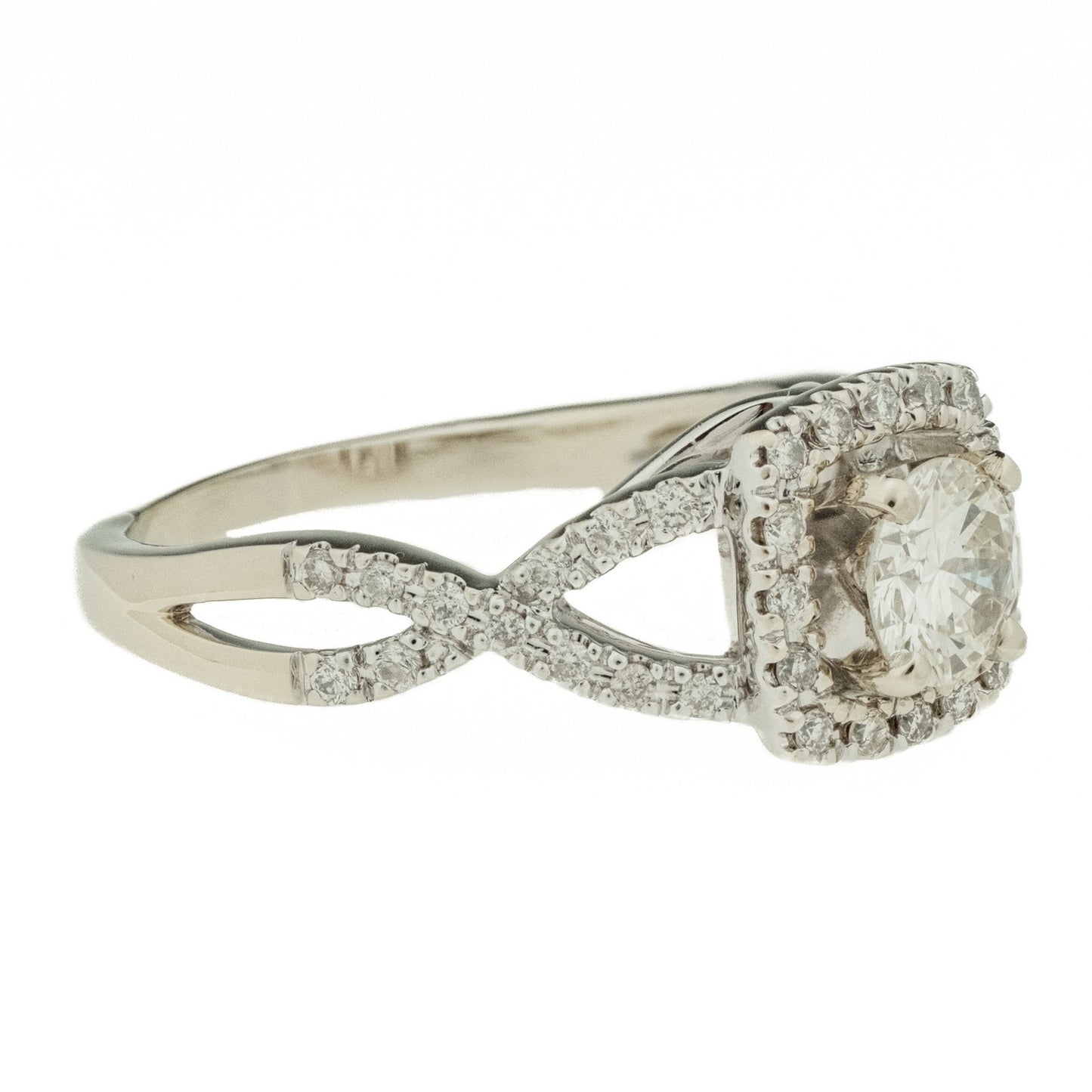 0.55ct Round Brilliant Diamond Engagement Ring — GIA Certified, 14k White Gold
