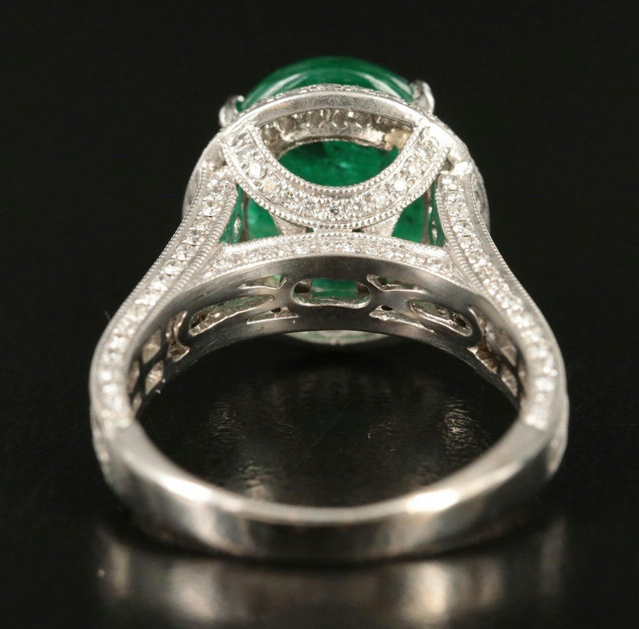 7.55ct Oval Emerald Diamond Ring — GIA Certified, 18k Gold