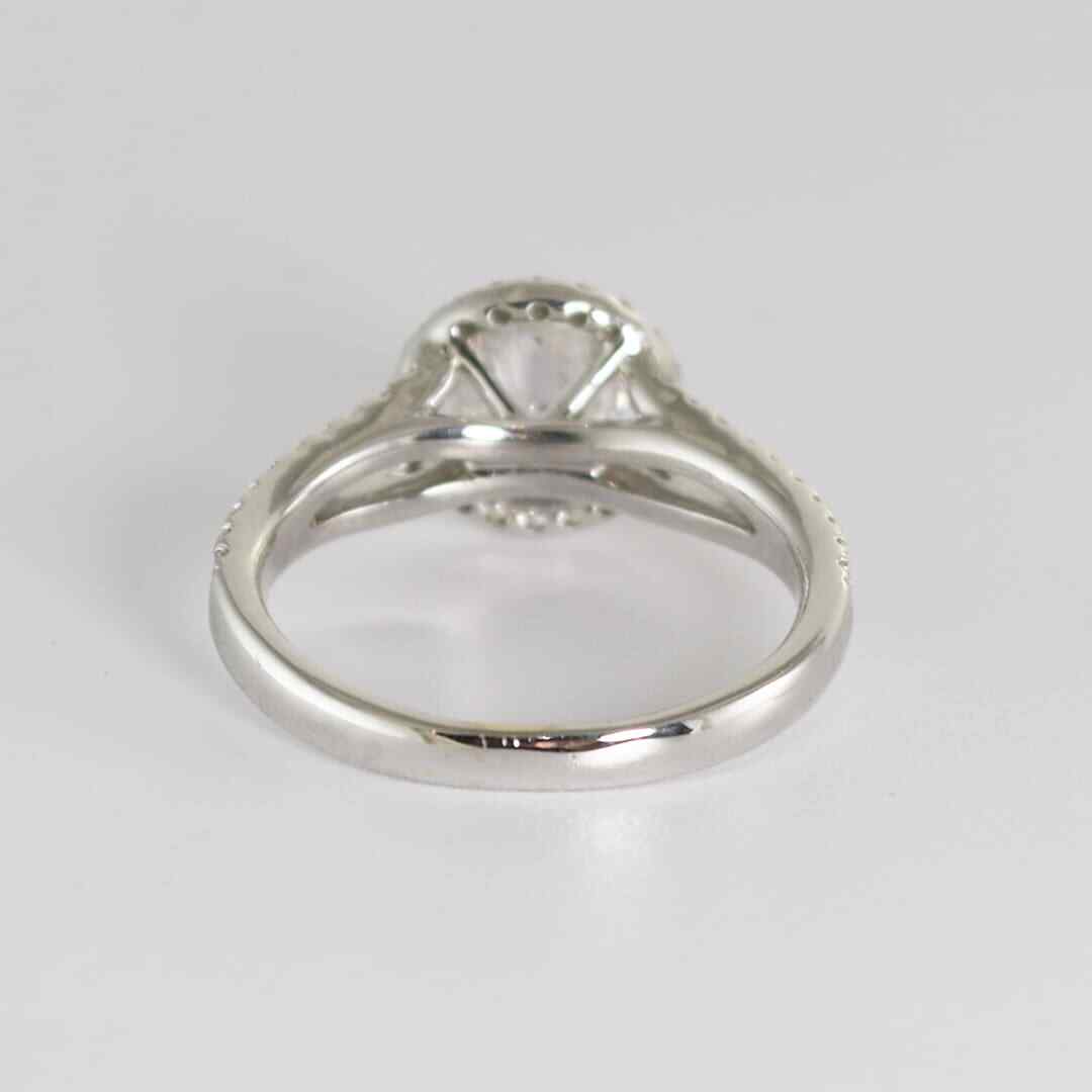 0.67ct Round Brilliant Diamond Halo Ring — GIA Certified, 14k White Gold