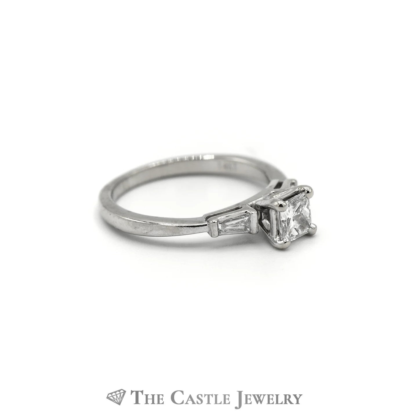 0.50ct Square Modified Brilliant Diamond Engagement Ring — GIA Certified, 14k White Gold