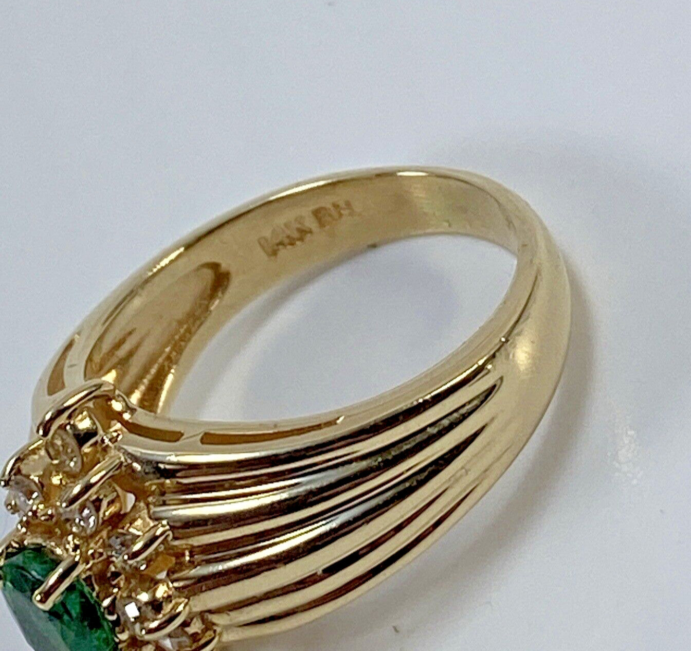Oval Emerald Diamond Ring — GIA Certified, 14k Gold