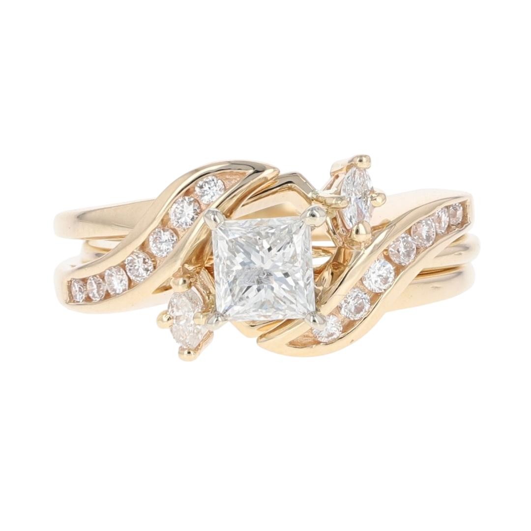 1.04ct Square Modified Brilliant Diamond Engagement Ring — GIA Certified, 14k Yellow Gold