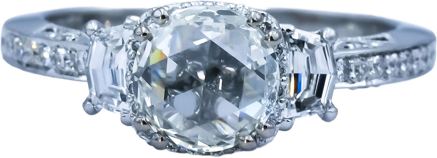 1.01ct Round Modified Brilliant Diamond Engagement Ring — GIA Certified, 18k White Gold