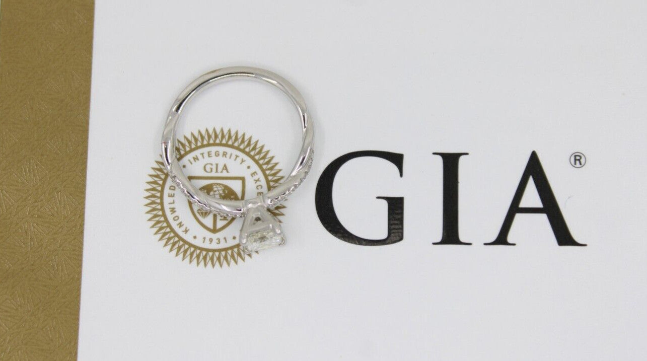 0.70ct Square Modified Brilliant Diamond Engagement Ring — GIA Certified, 14k White Gold