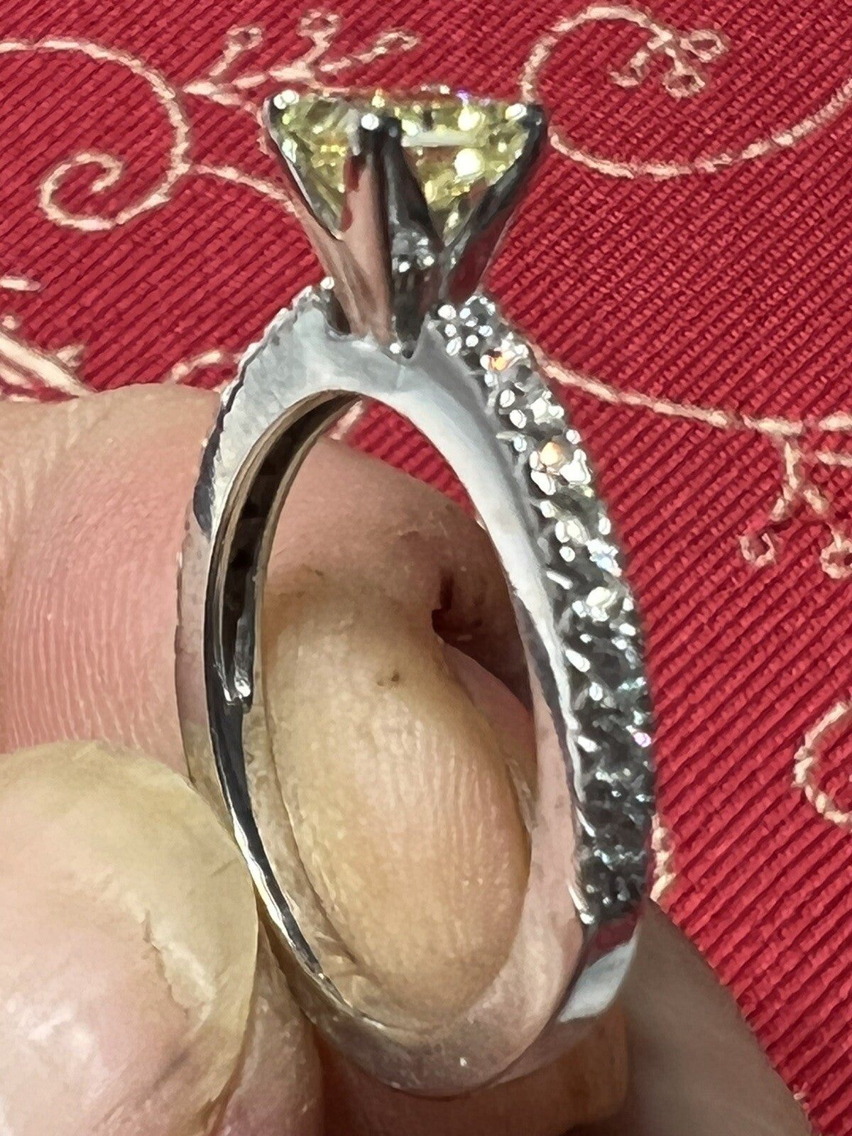 0.85ct Fancy Yellow Diamond Cushion Engagement Ring — GIA Certified, 18k White Gold