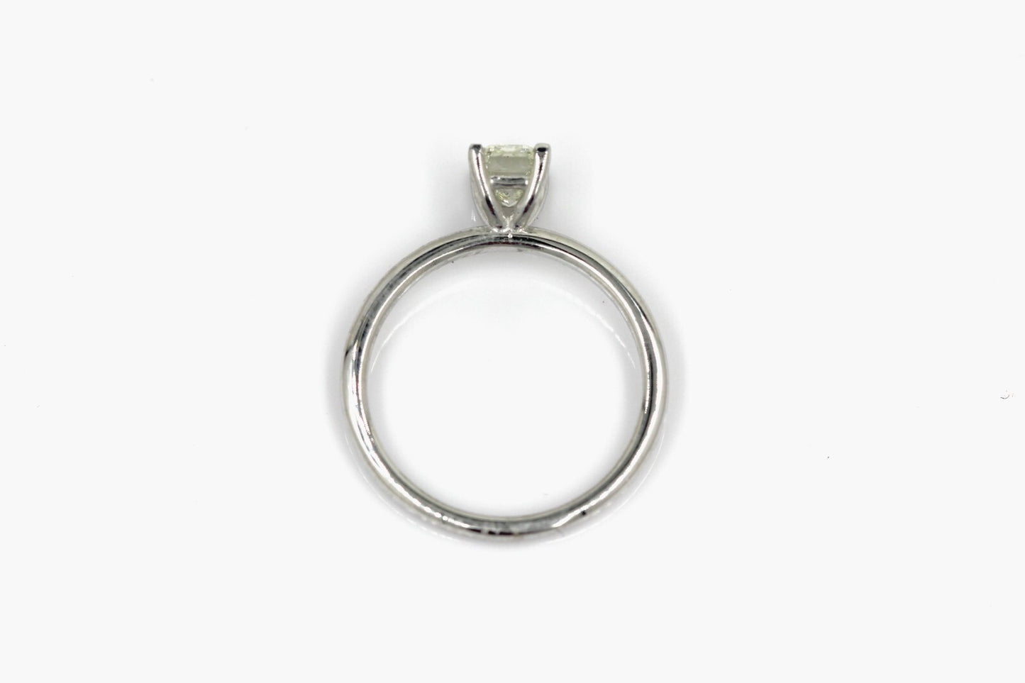 0.90ct Emerald Cut Diamond Engagement Ring — GIA Certified, 14k White Gold