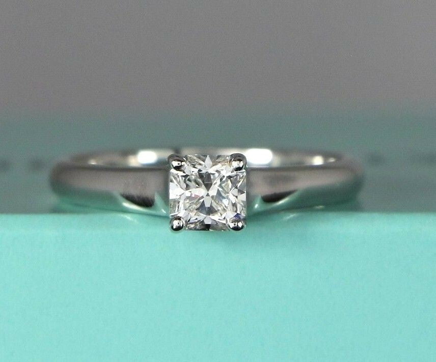 0.49ct Cut-Cornered Square Diamond Lucida Ring — GIA Certified, Platinum