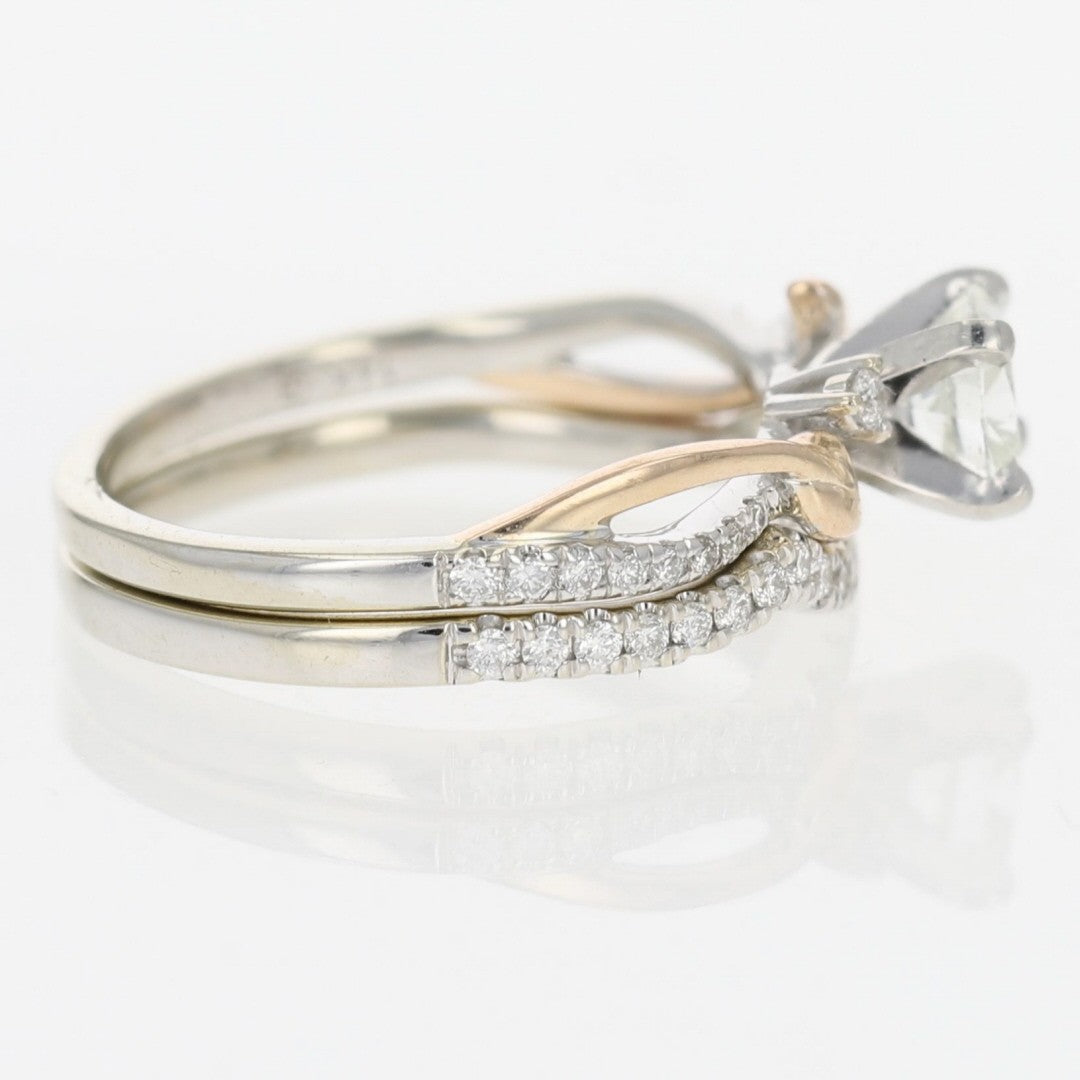 0.50ct Cushion Brilliant Diamond Solitaire with Accents Ring — GIA Certified, 14k Multi-Tone Gold