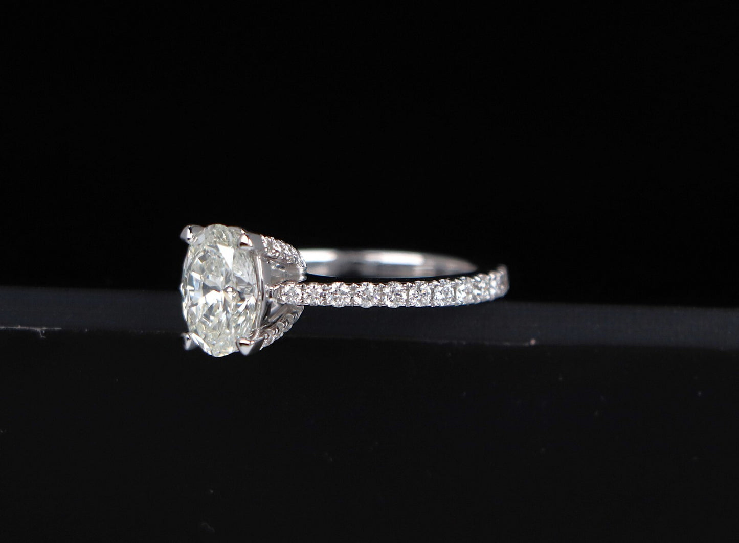 1.51ct Oval Brilliant Diamond Engagement Ring — GIA Certified, 14k White Gold