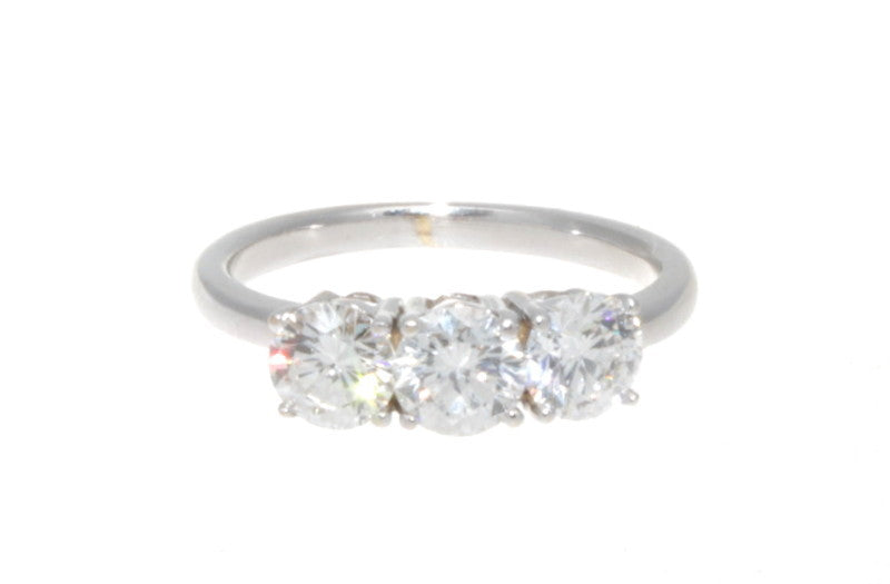 0.60ct Round Brilliant Diamond Three-Stone Ring — GIA Certified, Platinum