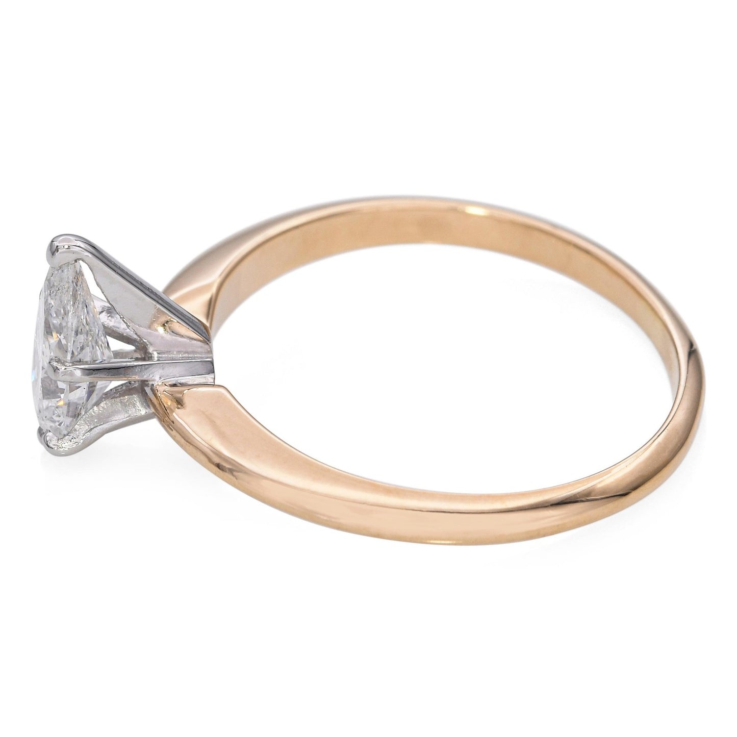 0.76ct Pear Brilliant Diamond Engagement Ring — GIA Certified, 14k Yellow Gold & Platinum
