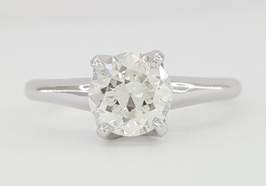 1.01ct Round Brilliant Diamond Solitaire Ring — GIA Certified, 14k White Gold
