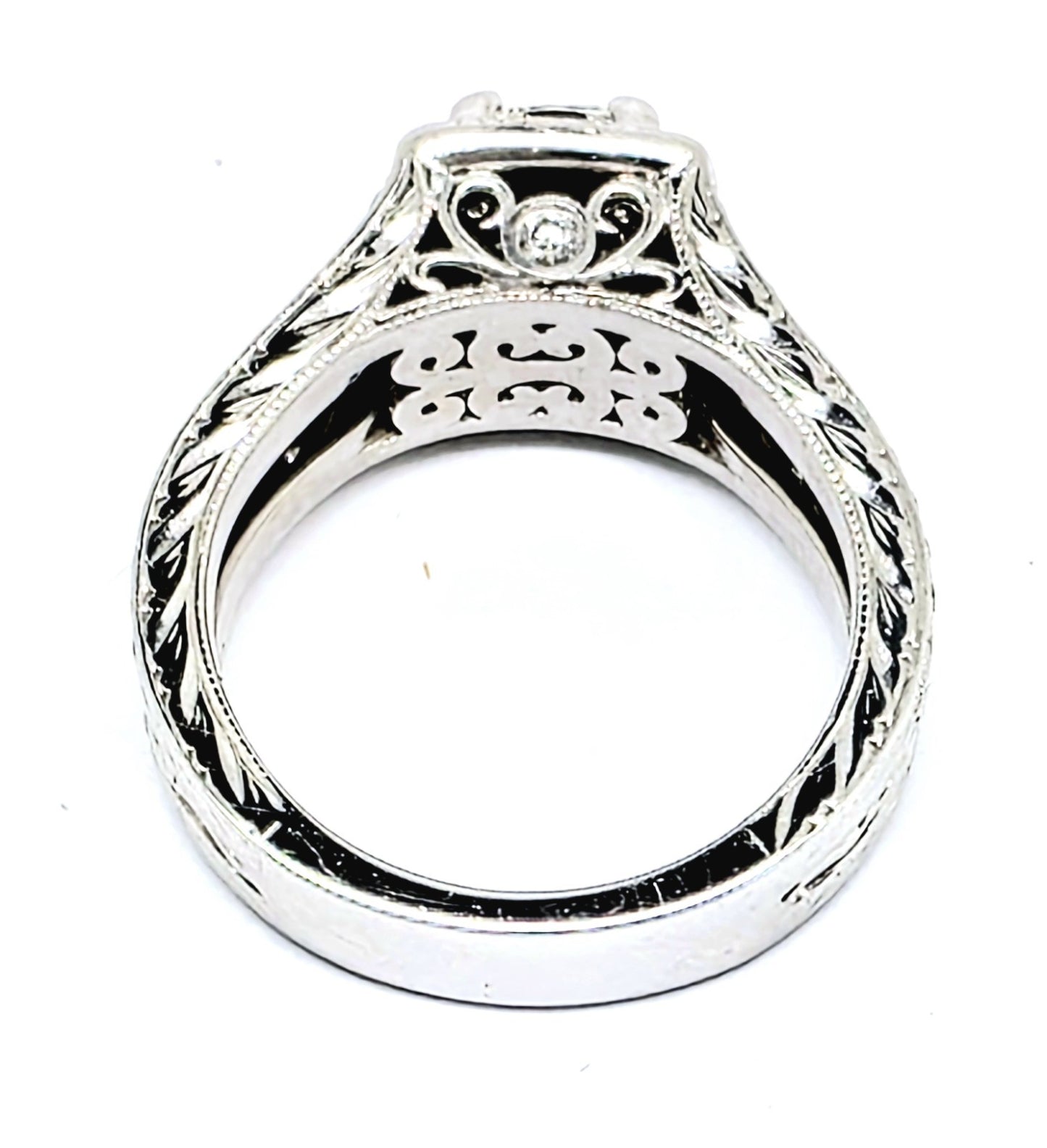 0.70ct Cushion Brilliant Diamond Halo Engagement Ring — GIA Certified, 14k White Gold