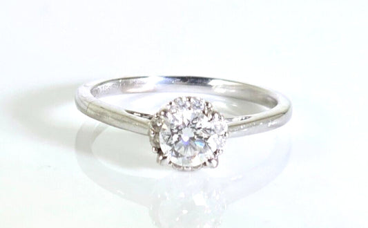 0.50ct Round Brilliant Diamond Solitaire Ring — GIA Certified, 18k White Gold