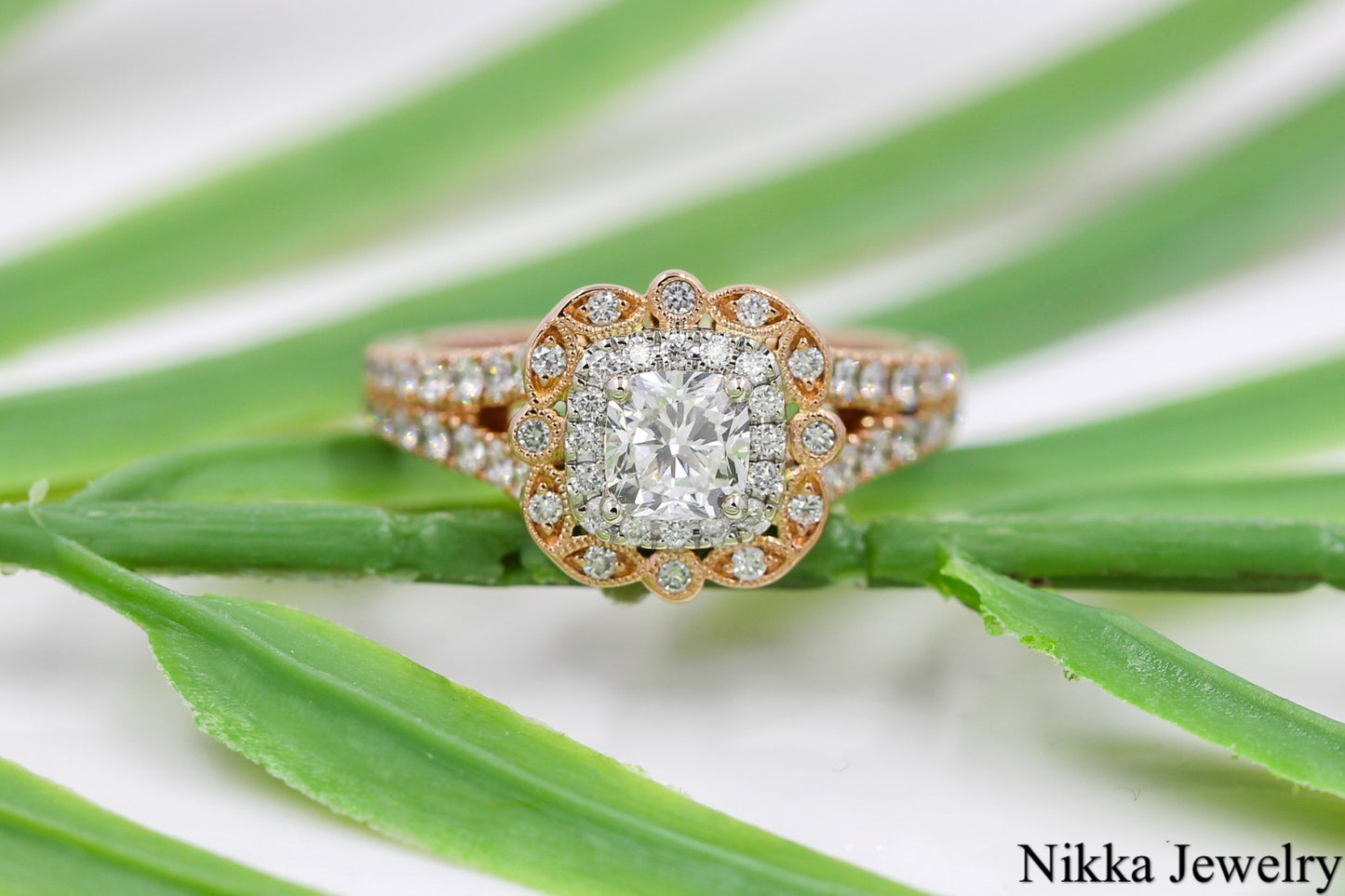 0.71ct Cushion Modified Brilliant Diamond Engagement Ring — GIA Certified, 14k Rose Gold