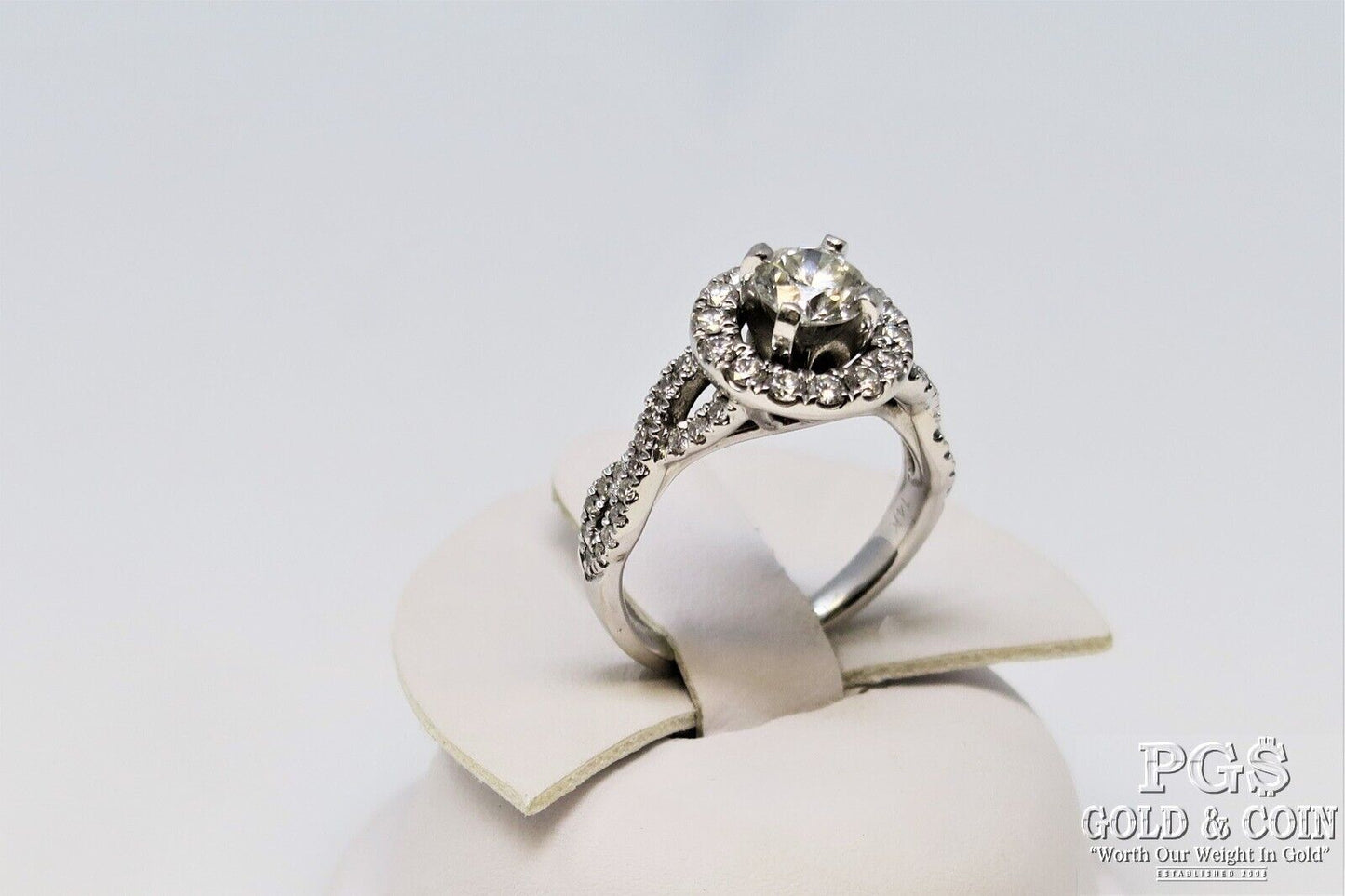 0.71ct Round Brilliant Diamond Engagement Ring — GIA Certified, 14k White Gold