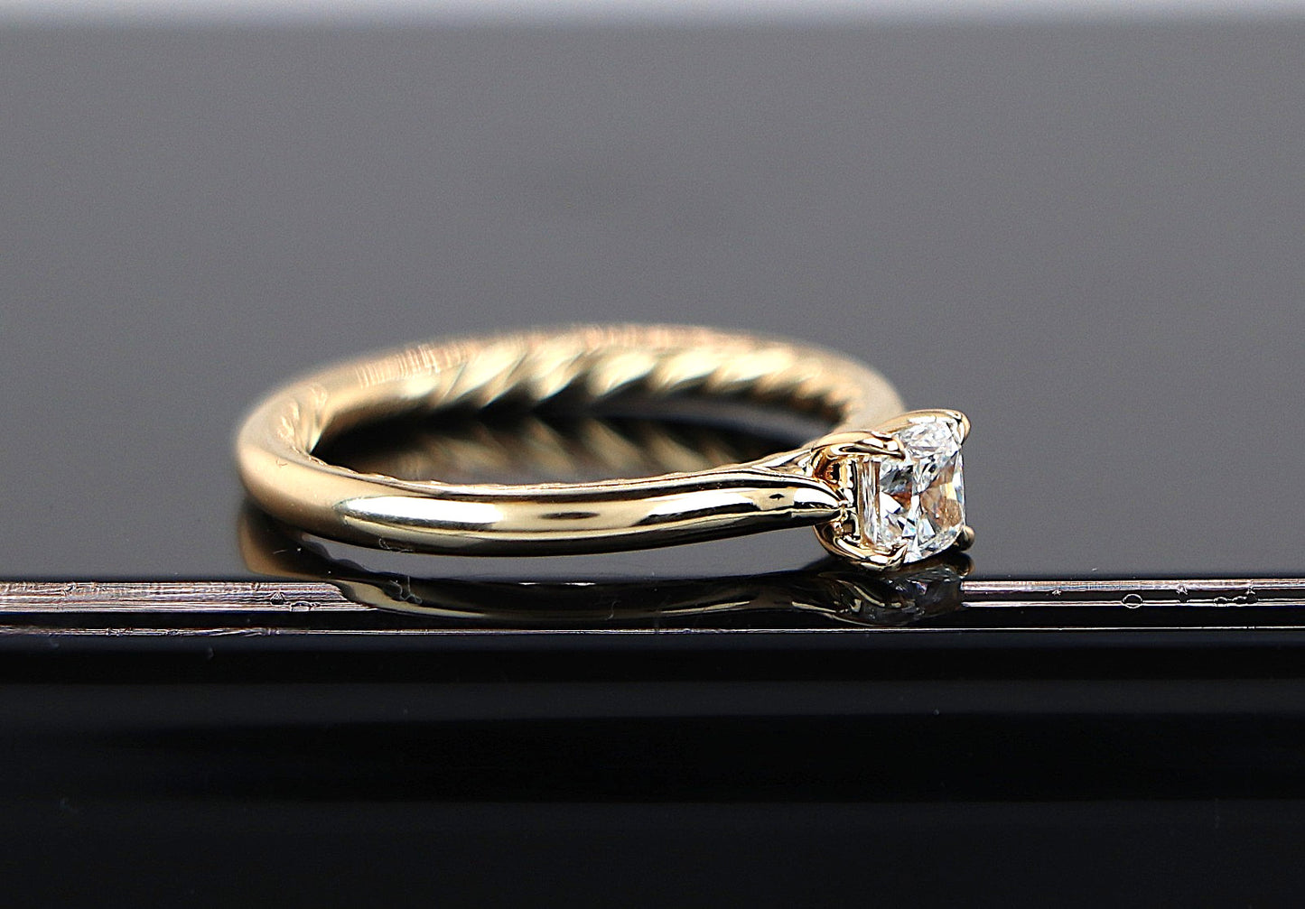 0.40ct Cushion Diamond David Yurman Eden Ring — GIA Certified, 18k Yellow Gold
