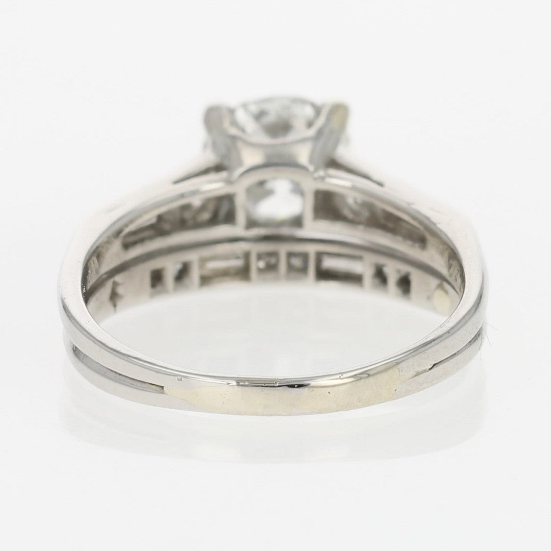 1.04ct Old European Brilliant Diamond Solitaire with Accents Ring — GIA Certified, Platinum