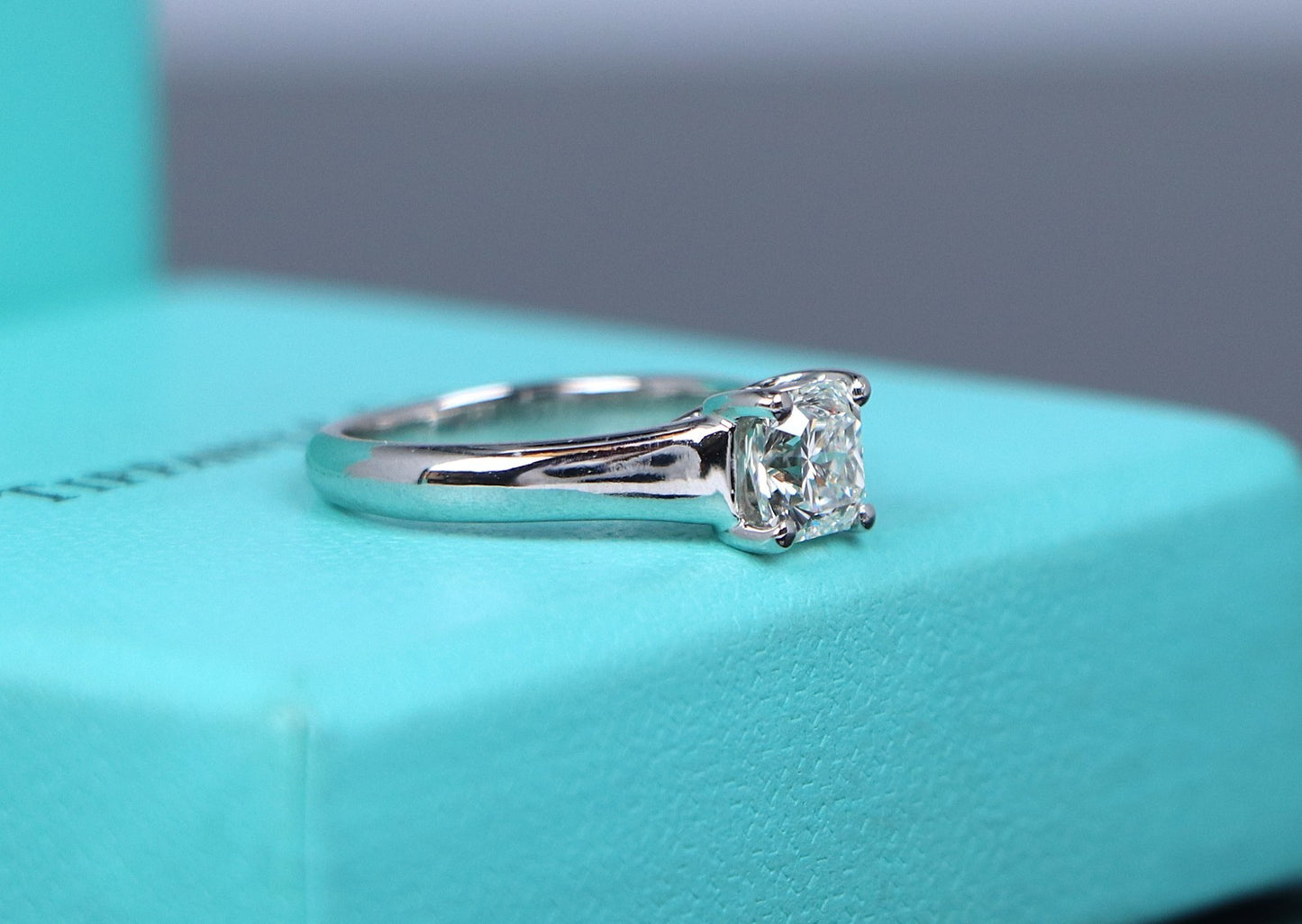 1.05ct Cut-Cornered Square Mixed Cut Diamond Engagement Ring — GIA Certified, Platinum