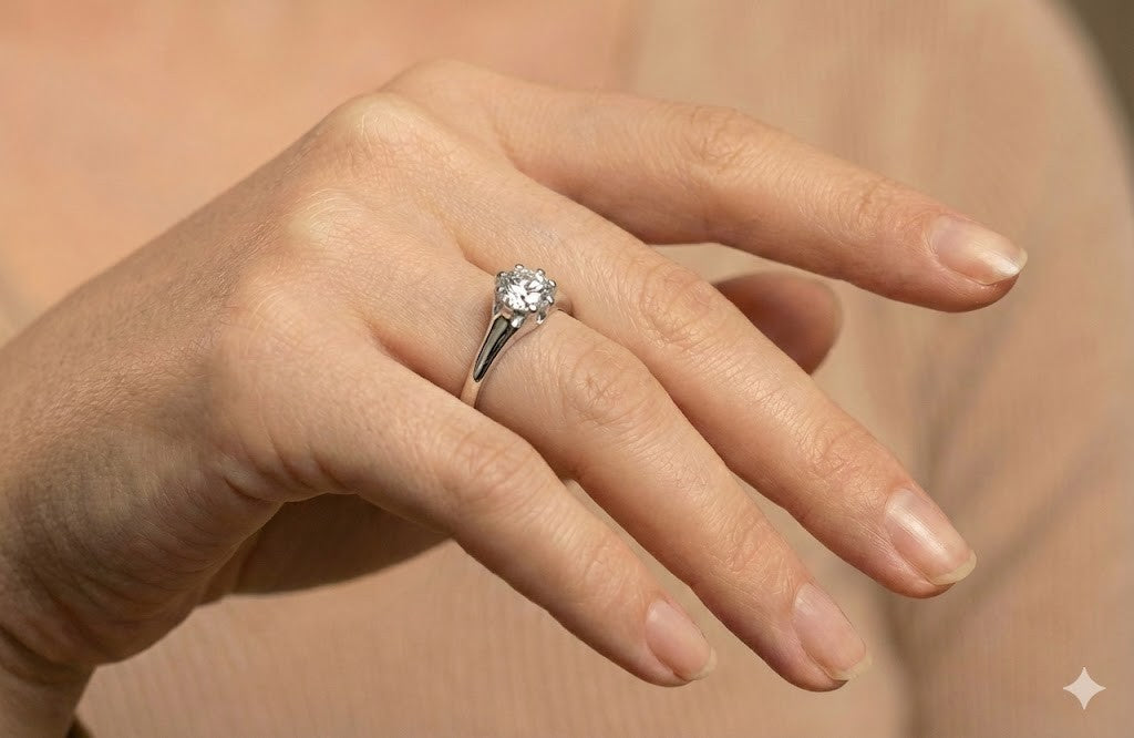 1.02ct Round Brilliant Diamond Vintage Engagement Ring — GIA Certified, Platinum