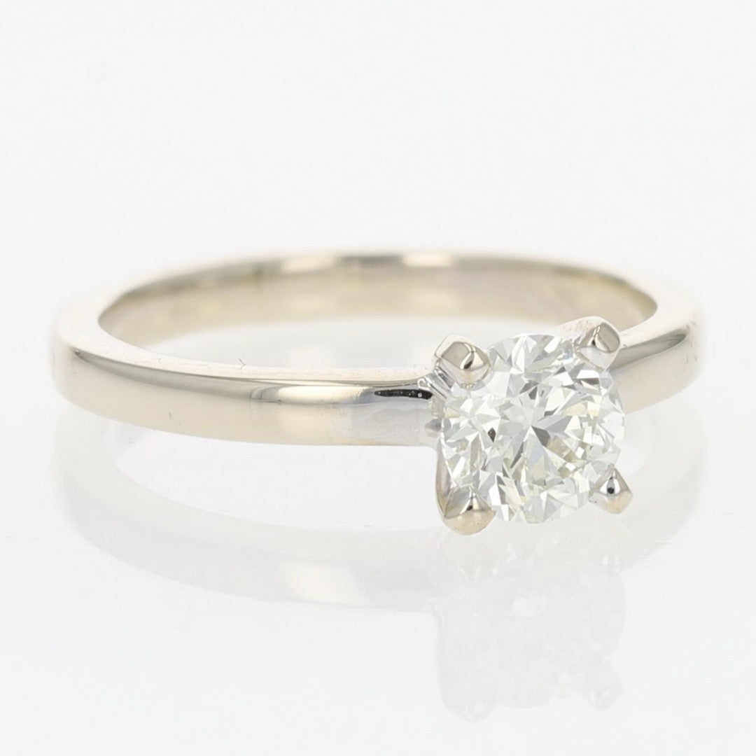 0.72ct Round Brilliant Diamond Solitaire Ring — GIA Certified, 14k White Gold